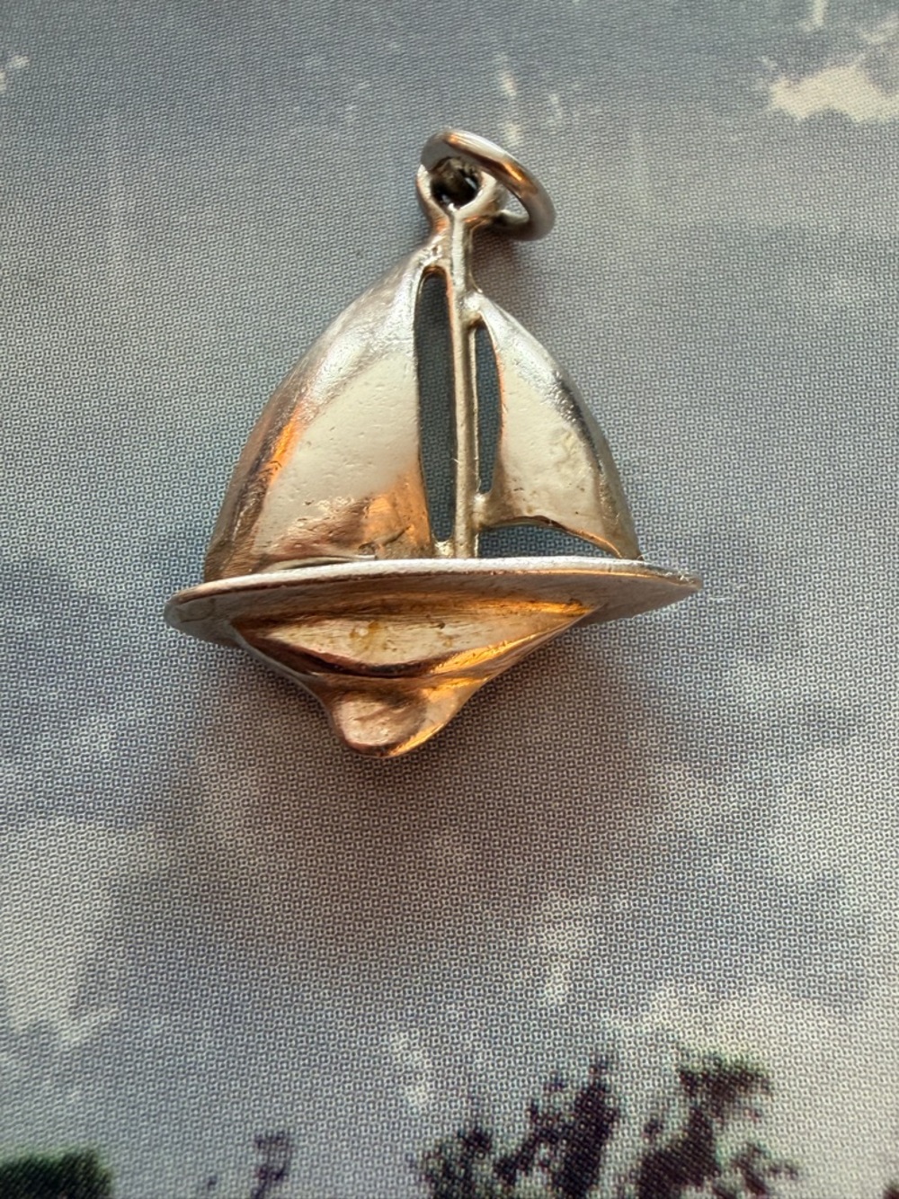 Vintage Sterling Silver Sailboat Pendant or Charm
